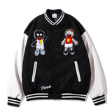 Letterman Jacket Outfit Senior Jackets Varsity Baseball Coat Cartoon Spoof Embroidered Baseball Uniform Men's Coat