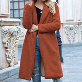 Women Sherpa Jacket Fall and Winter Lapels Fur Sweater Cardigan Berber Fleece Coat Female