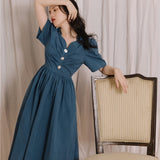 Women's cottagecore Dress Vintage Dress Women's Summer Midi Dress