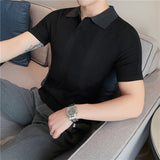 Men Polo Shirts Lapel Short Sleeve T-shirt