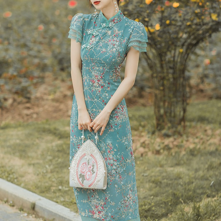 Women cottagecore Dress Girl Dress Vintage Cheongsam