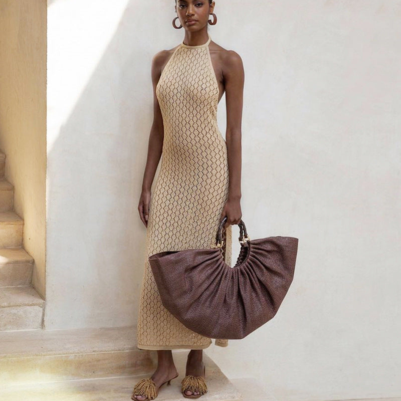 Women Summer Dresses Midi Dress  Summer Women's Sexy Backless Beach Dress