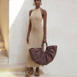 Women Summer Dresses Midi Dress  Summer Women's Sexy Backless Beach Dress