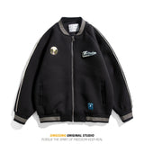 Varsity Jacket for Men Fashion Retro Baseball Uniform Baggy Coat Baseball Jackets