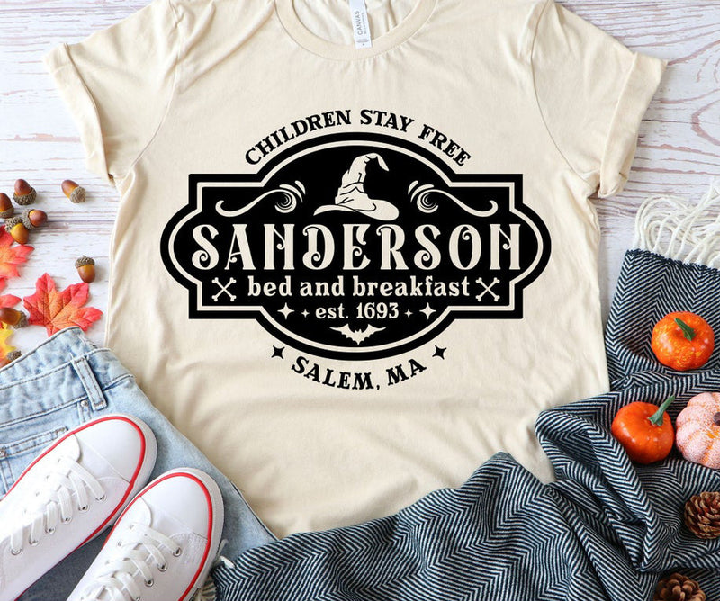 Halloween Costumes Witch Sanderson Printed round Neck T-shirt for Women