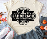 Halloween Costumes Witch Sanderson Printed round Neck T-shirt for Women