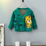Toddler Boys Sweater Boys' Cardigan Knitted Sweater Spring and Autumn Clothing