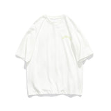 Letter Printed round Neck Short Sleeve T-shirt Men's Summer Hip Hop Loose Couple Half Sleeve