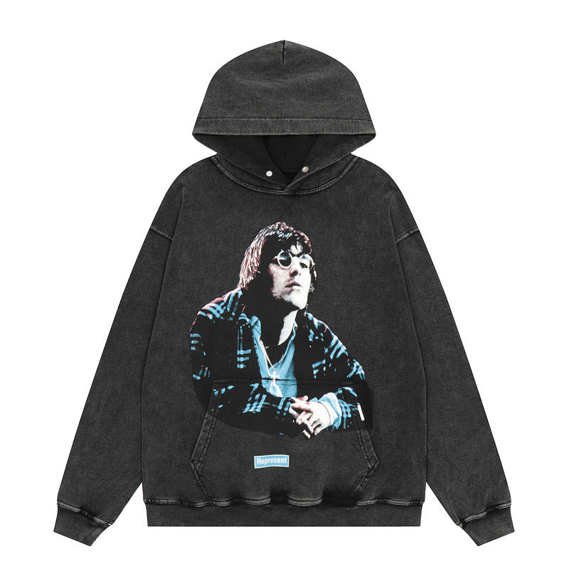 Present Hoodie Rock Band Liam Gallagher Oasis Heavy Old Man