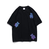 Men's T-shirt Summer Cartoon Bear Printed Short Sleeve T-shirt Men's Half Sleeve Casual Loose Couple