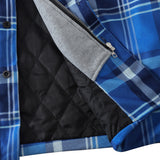 Mens Flannel Jacket with Hoodie Autumn and Winter Plaid, Brushed Warm Shirt Jacket Hoodie