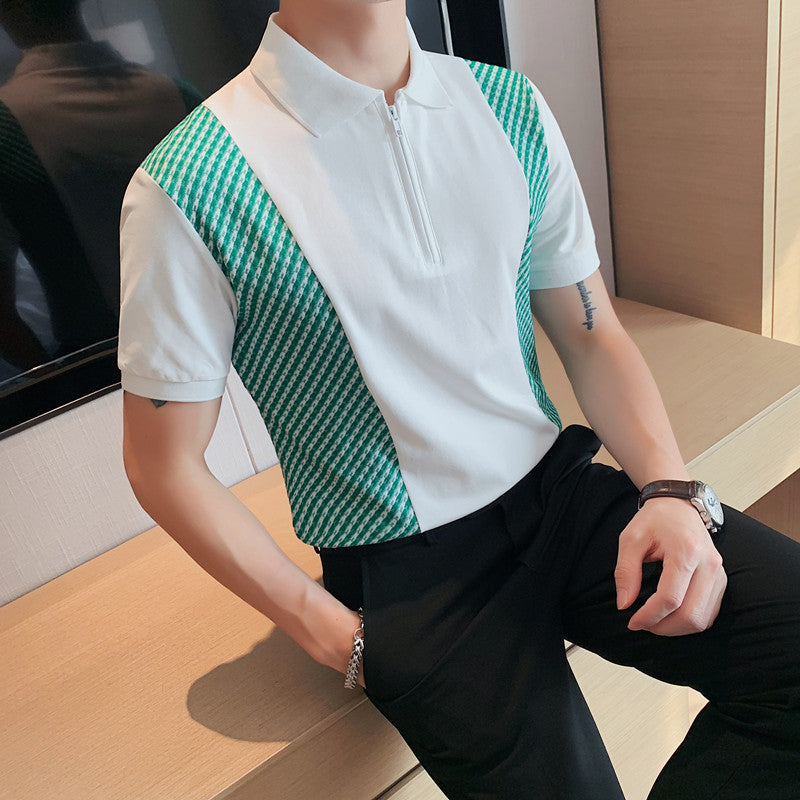 Men Polo Shirts Slim Fit Business Lapel T-shirt