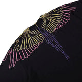 Marcelo Burlon T Shirt Color Line Wings Printing Short Sleeve T-shirt Men and Women Couple Loose Feather Half Sleeve