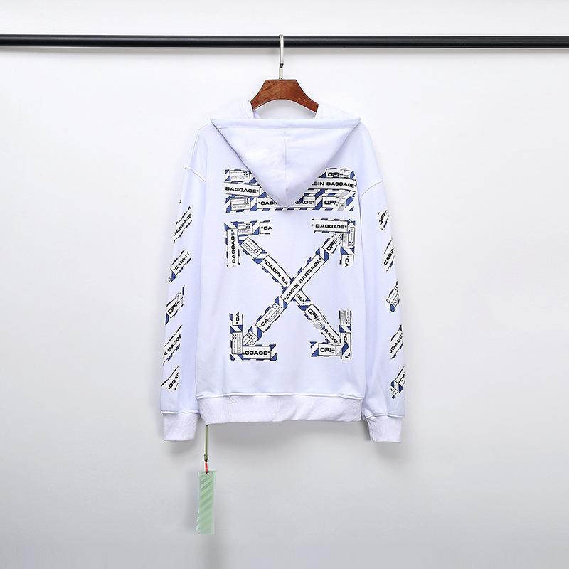 Off White Hoodie Arrow Print Hoodie Owt Cotton Terry