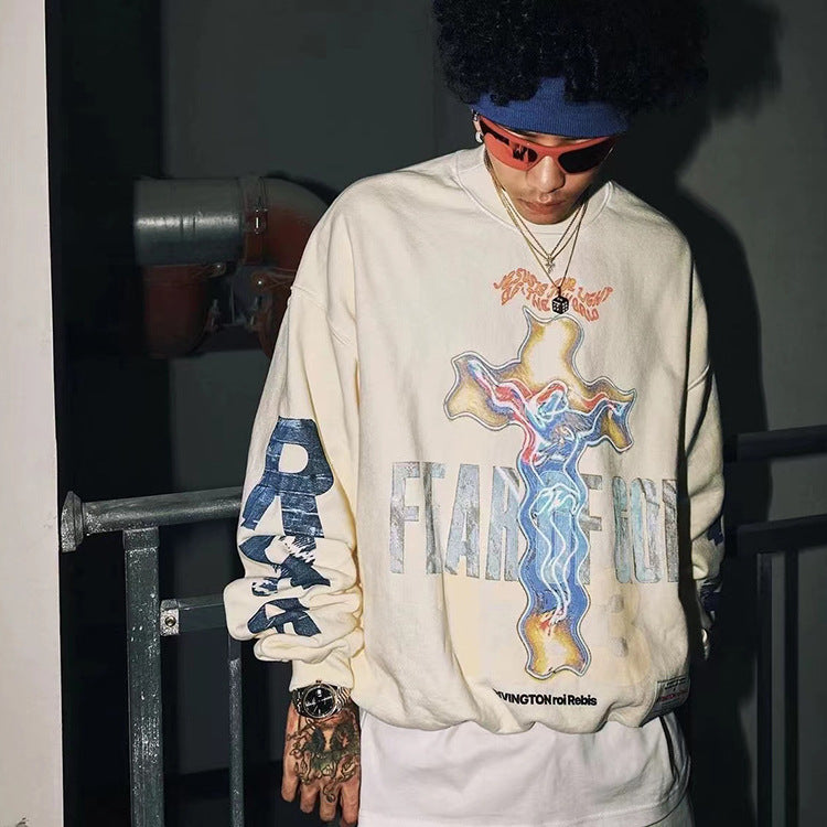 Rrr123 Sweatshirt Rivington ROI Rebis Joint Name Fog Cross round Neck Sweater