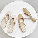 Nude Wide Fit Block Heels Sandals