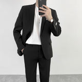 Seersucker Suit Men's Single-Breasted Suit Men's Jacket