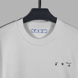 Off White Long Sleeve Round Neck Sweater Autumn And Winter Square Printing Crew Neck Pullover Sweatshirt