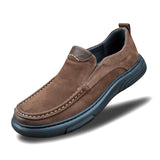 Loafers for Men Cleef Men's Shoes Casual Leather Shoes Men's Middle-Aged Matte Cowhide Slip-on Big Head Leather Shoes