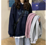 Slogan Graphic Hoodie Oversize Brushed Hoody Female
