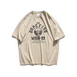Men's T-shirt Summer round Neck Short Sleeve T-shirt Fashion Letters Printed Bottoming Shirt Loose Male and Female Couples Wear