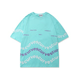 Men's T-shirt Wave Letter Print Street Loose-Fitting Pure Cotton Short Sleeves T-shirt Men's Half Sleeve Top