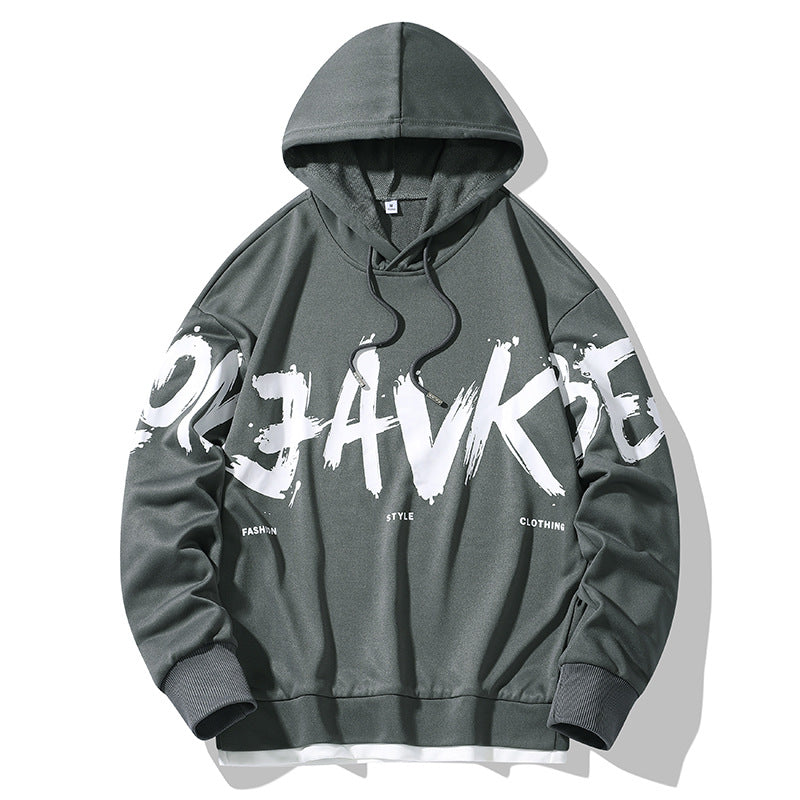 Slogan Graphic Hoodie Casual Bottoming Shirt Youth Sweater Men