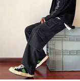 Men Cargo Pants Jeans Men's Spring and Autumn Straight-Leg Trousers Casual Pants