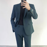 Seersucker Suit Men's Single-Breasted Suit Men's Jacket