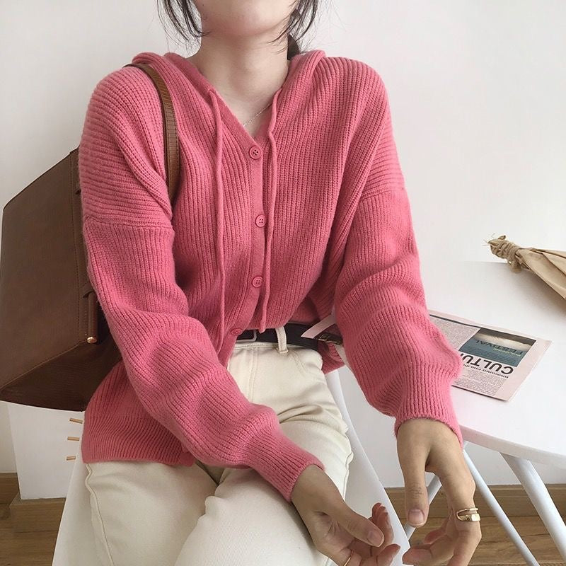 Preppy Aestitic Outfits Knitted Cardigan