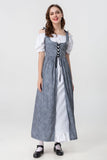 Vintage Empire Waist Dress Medieval Square Collar Lace up Vintage Dress