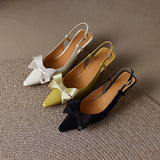 Nude Wide Fit Block Heels Bowknot Sandals