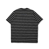 Men T Shitrs Wave Print round Neck Short Sleeve Retro T-shirt