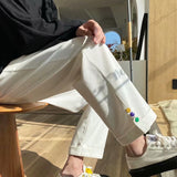 Men Suit Pants Men's Spring and Summer Solid Straight-Leg Pants Men's Casual Pants