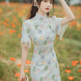 Women cottagecore Dress Floral Dress Summer Retro Gentle Dress