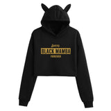 In Memory of Kobe Hoodie Kobe Peripheral Printing Casual Women Navel-Exposed Cat Ear Sweater