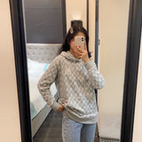 Yankees Spring and Autumn Loose Pullover Full Printed Hooded Sweater Couple Terry Coat