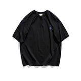Summer Back Cartoon Bear Laser Printed Short-Sleeved T-shirt Men's Fashionable Loose Casual Student Top