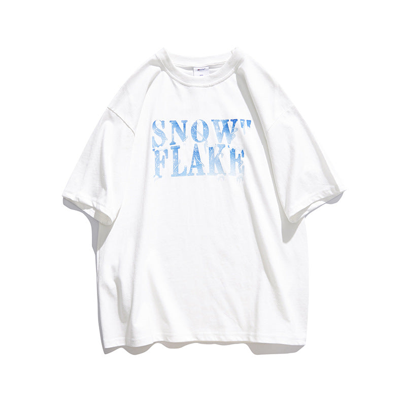 Men's T-shirt Letter Short Sleeve T-shirt Men's Summer Print Trendy Half Sleeve Couple