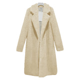 Women Sherpa Jacket Autumn Winter Cotton-Padded Coat Ladies' Lamb Wool Winter Mid-Length Berber Fleece Coat