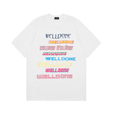 We11done T Shirt Fashion Brand Letter Color Graffiti Printed Men's and Women's Short Sleeve