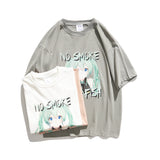 Men's T-shirt Men's Cartoon Young Girl Anime Print Short-Sleeved T-shirt Loose Casual Half-Sleeved Bottoming Shirt T