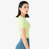 Moisture Wicking Shirts Summer Sports Top Short Sleeve Female round Neck Breathable