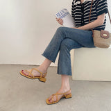Nude Pumps Block Heel Vintage High Heels