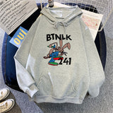 Slogan Graphic Hoodie plus Size Loose Velvet Padded Hooded Sweatshirt
