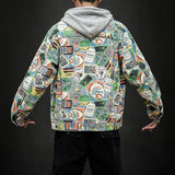 Spray Painted Jacket Autumn Men's Graffiti Camouflage Jacket Coat