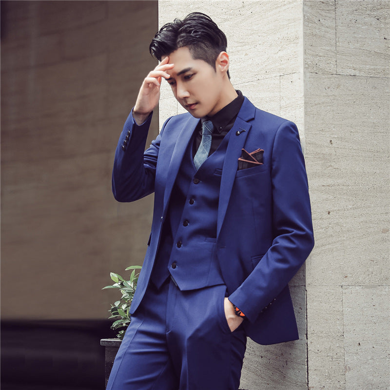 Seersucker Suit Men's Suit Three-Piece Suit Evening Gown