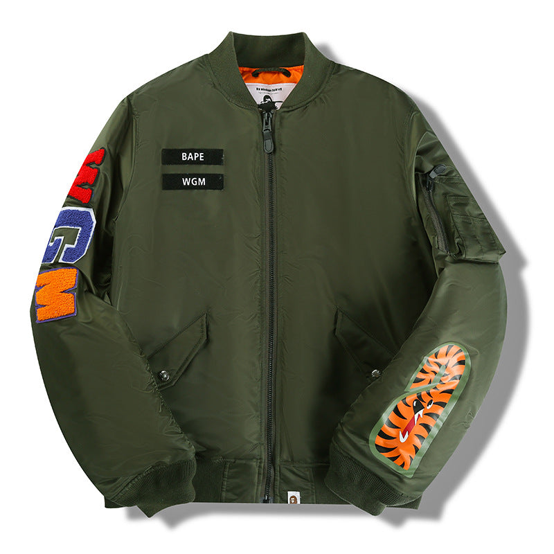 BAPE Varsity Jacket Shark Zipper Baseball Uniform Jacket Casual Jacket