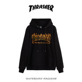 Thrasher Hoodie Flame Sweater Autumn and Winter Sports Loose Hooded