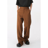 Men Suit Pants Trendy Solid Color Straight Split Design